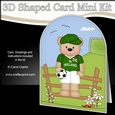 3D Shaped Card Kit - Little Footballer Freddy Teddy Plays for N Ireland