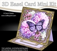 3D Easel Card Mini Kit - Butterfly & Flowers on Gold Frame