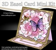 3D Easel Card Mini Kit - Butterfly & Flowers on Gold Frame