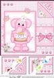 8 x 8 Lola Elephant & Lace Scalloped Corner Topper 