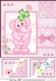 8 x 8 Lola Elephant & Lace Scalloped Corner Topper 