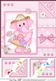 8 x 8 Lola Elephant & Lace Scalloped Corner Topper 
