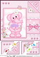 8 x 8 Lola Elephant & Lace Scalloped Corner Topper 