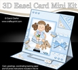 3D Easel Card Mini Kit - Pretty in Blue - Cute Girlz