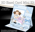3D Easel Card Mini Kit - Pretty in Blue - Cute Girlz
