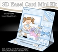 3D Easel Card Mini Kit - Pretty in Blue - Cute Girlz