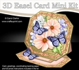 3D Easel Card Mini Kit - Butterfly & Flowers on Octagonal Gold Frame
