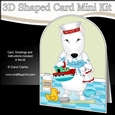 3D Shaped Card Kit - Bathtub Buddies - Little English Bull Dog Terrier