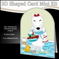 3D Shaped Card Kit - Bathtub Buddies - Little English Bull Dog Terrier