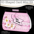 3D Shaped Card Kit - A Touch of Elegance Flowers, Lace & Pearls Clutch Bag