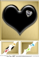 Romantic Enamel Heartwith diamond - 8 x 8 Scalloped corner Topper