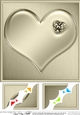 Romantic Enamel Heartwith diamond - 8 x 8 Scalloped corner Topper