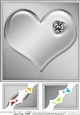 Romantic Enamel Heartwith diamond - 8 x 8 Scalloped corner Topper