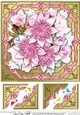 8 x 8 Pretty Flowers on Gold Frame Scalloped Corner Topper 