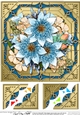 8 x 8 Pretty Flowers on Gold Frame Scalloped Corner Topper 