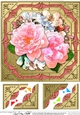 8 x 8 Pretty Flowers on Gold Frame Scalloped Corner Topper 