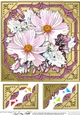 8 x 8 Pretty Flowers on Gold Frame Scalloped Corner Topper 