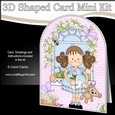 3D Shaped Card  Kit - Country Cottage Girlz Zoe has a Teddy Bear