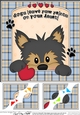 8 x 8 Scalloped Corner Topper - Dogs Leave Paw Prints - Yorkie Dog