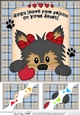 8 x 8 Scalloped Corner Topper - Dogs Leave Paw Prints - Yorkie Dog