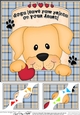 8 x 8 Scalloped Corner Topper - Dogs Leave Paw Prints - Golden Labrador