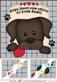8 x 8 Scalloped Corner Topper - Dogs Leave Paw Prints - Chocolate Labrador Dog 