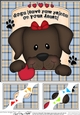 8 x 8 Scalloped Corner Topper - Dogs Leave Paw Prints - Chocolate Labrador Dog 