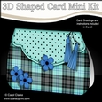 3D Shaped Card  Kit - Pretty Tartan & Polka Dot Fold Over Clutch Bag