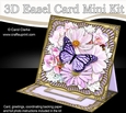 3D Easel Card Mini Kit - Butterfly & Flowers on Gold Frame