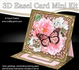 3D Easel Card Mini Kit - Butterfly & Flowers on Gold Frame