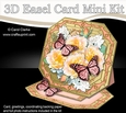 3D Easel Card Mini Kit - Butterfly & Flowers on Octagonal Gold Frame