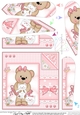 Cute Little Livvy Bear & Lace Fan Pyramage Topper