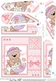 Cute Little Livvy Bear & Lace Fan Pyramage Topper