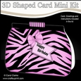 3D Shaped Card Kit - Pretty Zebra Print Clutch Bag