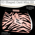 3D Shaped Card Kit - Pretty Zebra Print Clutch Bag