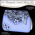 3D Shaped Card Kit - Zebra Print & Spots Fold Over Clutch Bag