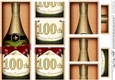 DL 100th Birthday Champagne in a Box with top & bottom stacker