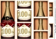 DL 100th Birthday Champagne in a Box with top & bottom stacker