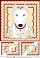 8 x 8 Cute Little English Bull Dog Scalloped Corner Topper