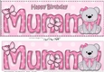 Large DL Happy Birthday MUMMY 3D decoupage with Livvy Bear