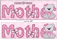 Large DL Happy Birthday MOTHER 3D decoupage with Livvy Bear