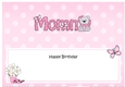 Large DL Happy Birthday MOMMY insert with Livvy Bear