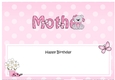 Large DL Happy Birthday MOTHER insert with Livvy Bear