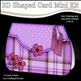 3D Shaped Card Kit - Pretty Tartan & Polka Dot Fold Over Clutch Bag