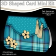 3D Shaped Card  Kit - Pretty Tartan & Polka Dot Fold Over Clutch Bag