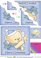 Cute Hunney Bear Robert has a Christmas Star - Wavy Corner side stacker Topper