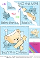 Cute Hunney Bear Robert has a Christmas Star - Babys 1st Christmas Wavy Corner side stacker Topper