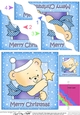 Cute Hunney Bear Robert has a Christmas Star - Wavy Corner side stacker Topper
