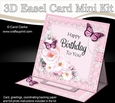 3D Easel Card Mini Kit - A Touch of Elegance Birthday - Flowers, Lace, Butterflies & Pearls