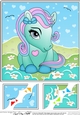 8 x 8 Cute Little Pony Scalloped Corner Topper